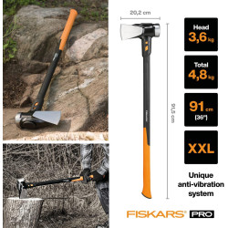 Fiskars Yarma Ve Vurma Baltası Xxl 8lb/36" 1020220
